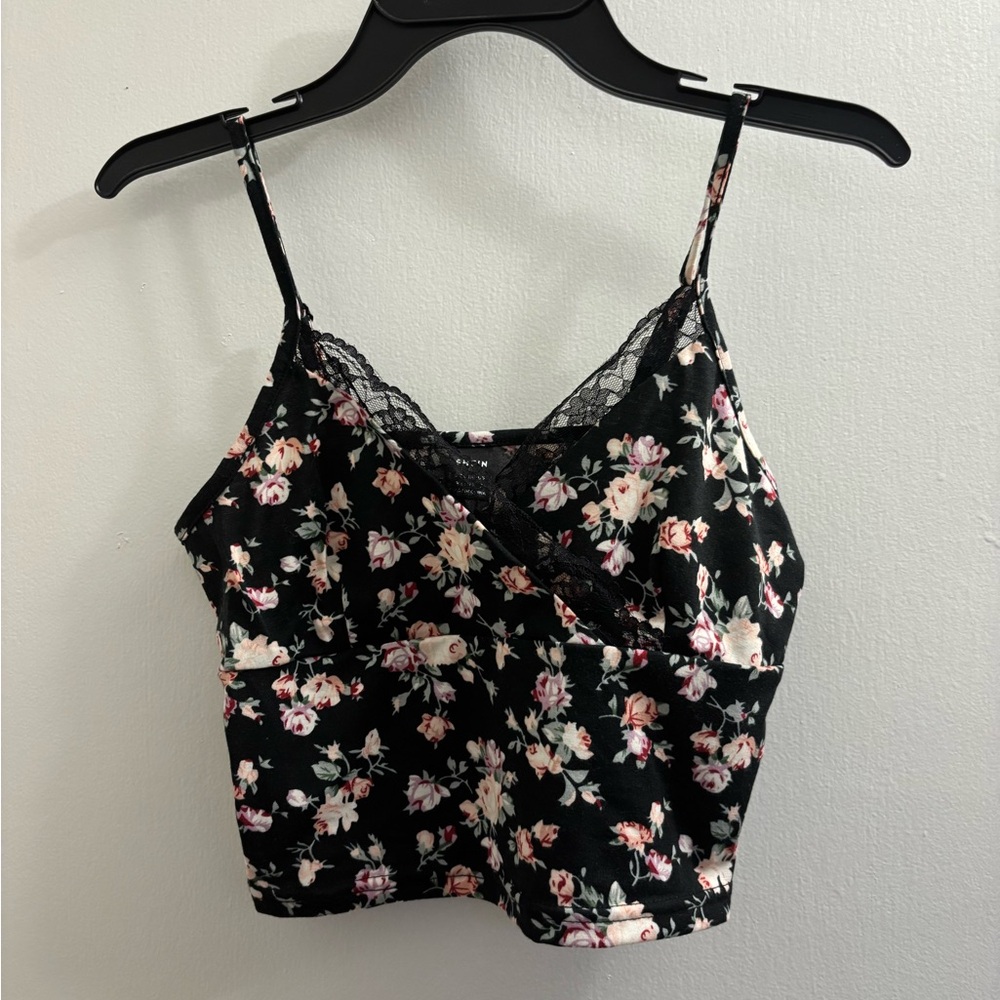 SHEIN Black Floral Lace Cami Top